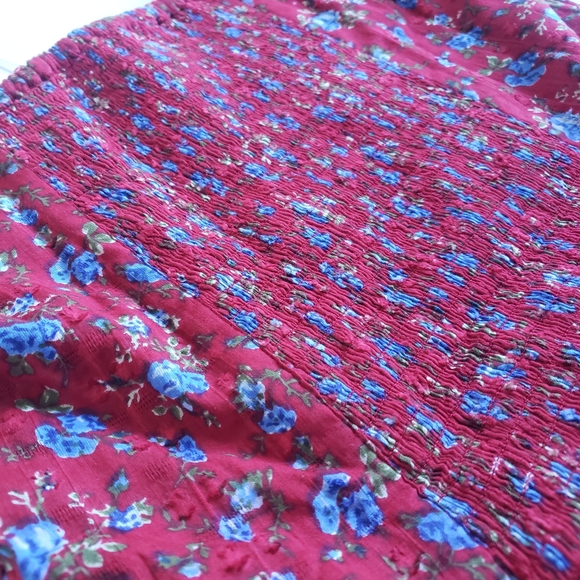 DownEast Serena Dress XS Red and Blue Floral Midi Dress - Picture 12 of 12